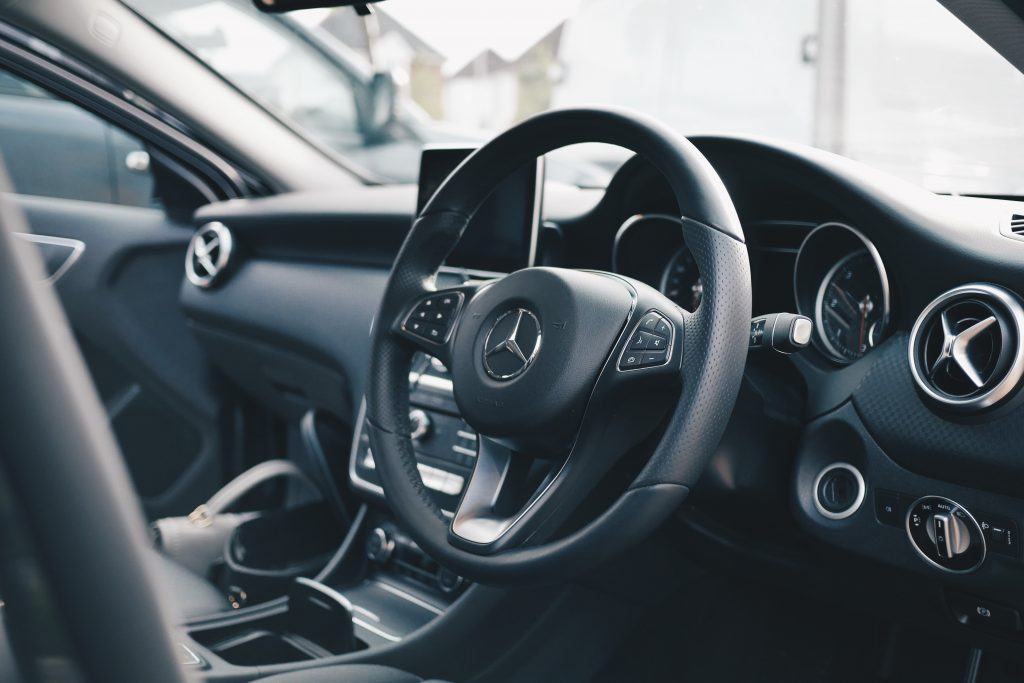 Interior of modern Mercedes car